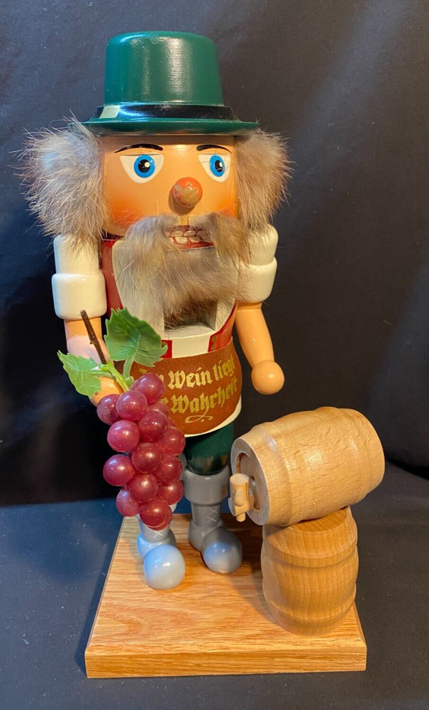 Erzgebirge Germany Nutcracker Wine and Grapes