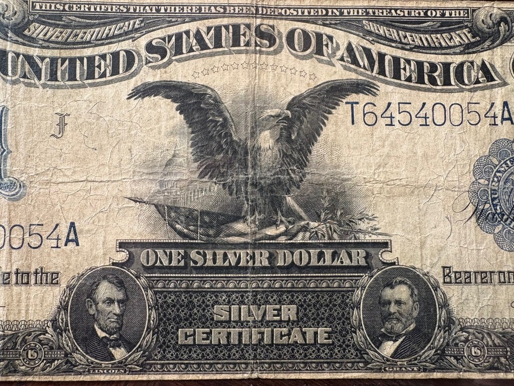 1899 Silver Certificate Black Eagle Large Note $1 Dollar Lincoln Grant