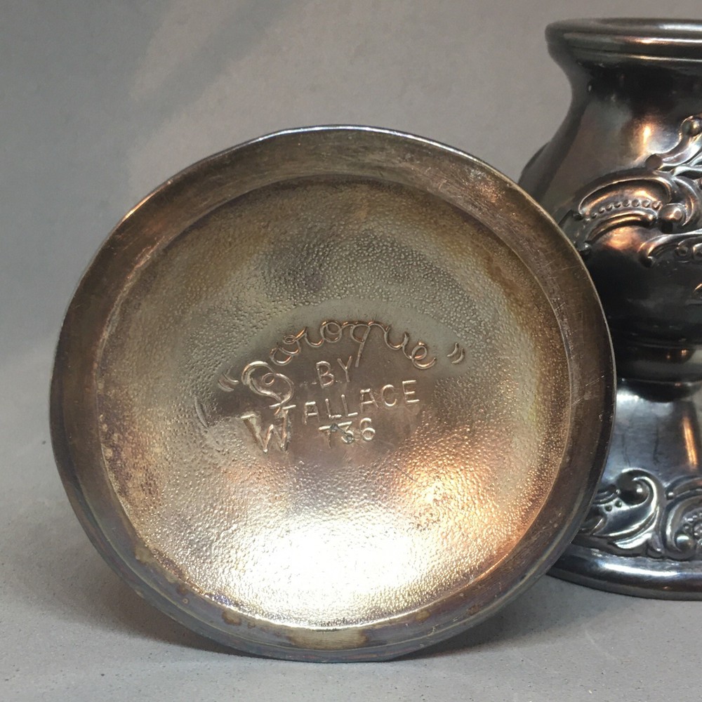 Vintage Wallace Silver Co. Baroque Pattern 736 Candle Holders