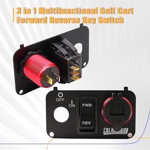 EZGO Key Switch Plate with Forward Reverse Switch, DC 9V-48V 3.1A Fast Red