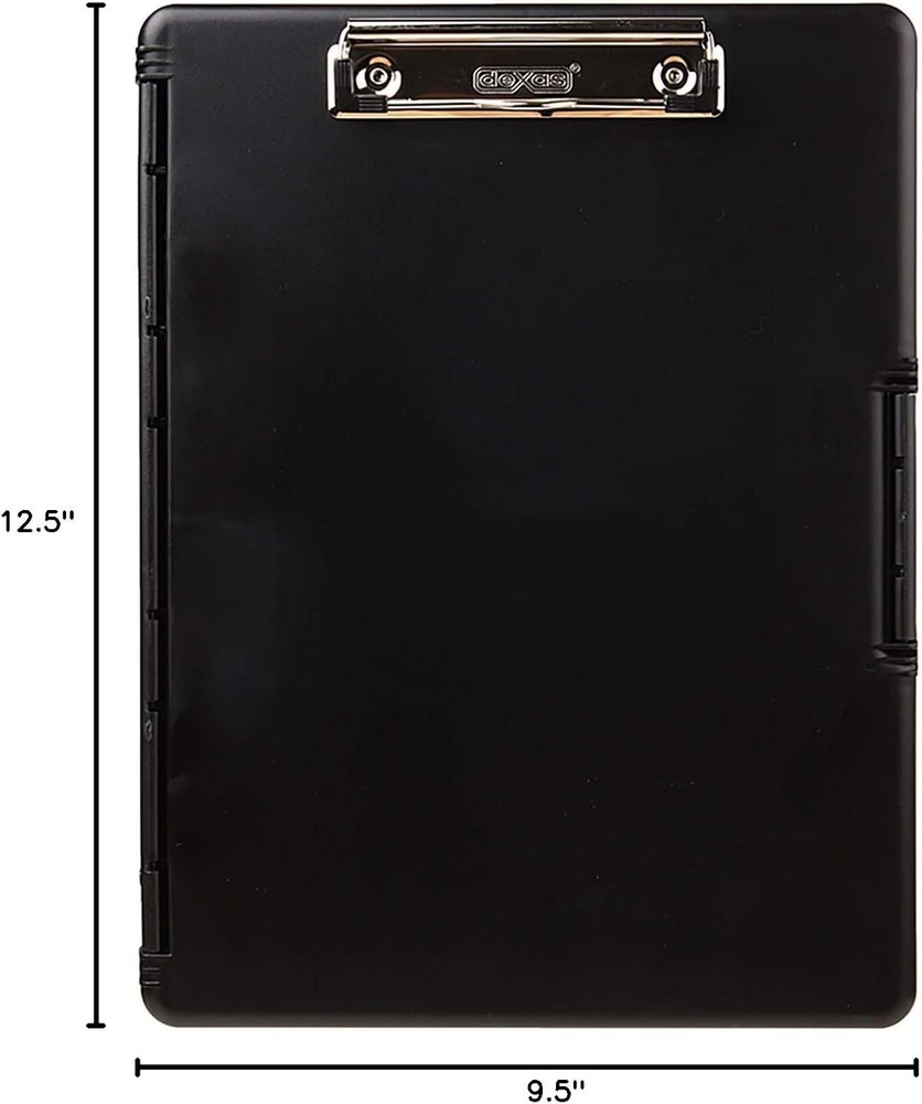 Slimcase 2 Plastic Clipboard with Storage and Side Opening, Black, Office Sup...