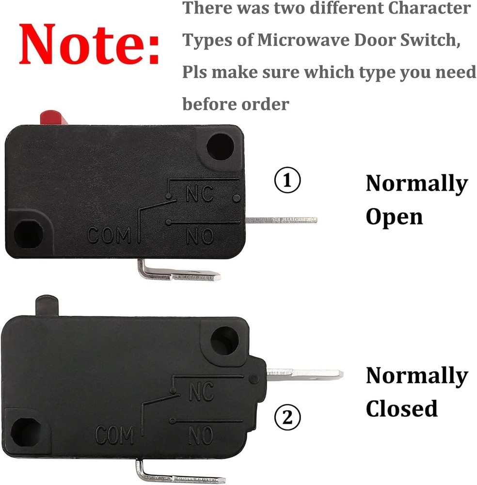 Durable Microwave Door Switch Replacement - 16A 125VAC, Quick Connect Version