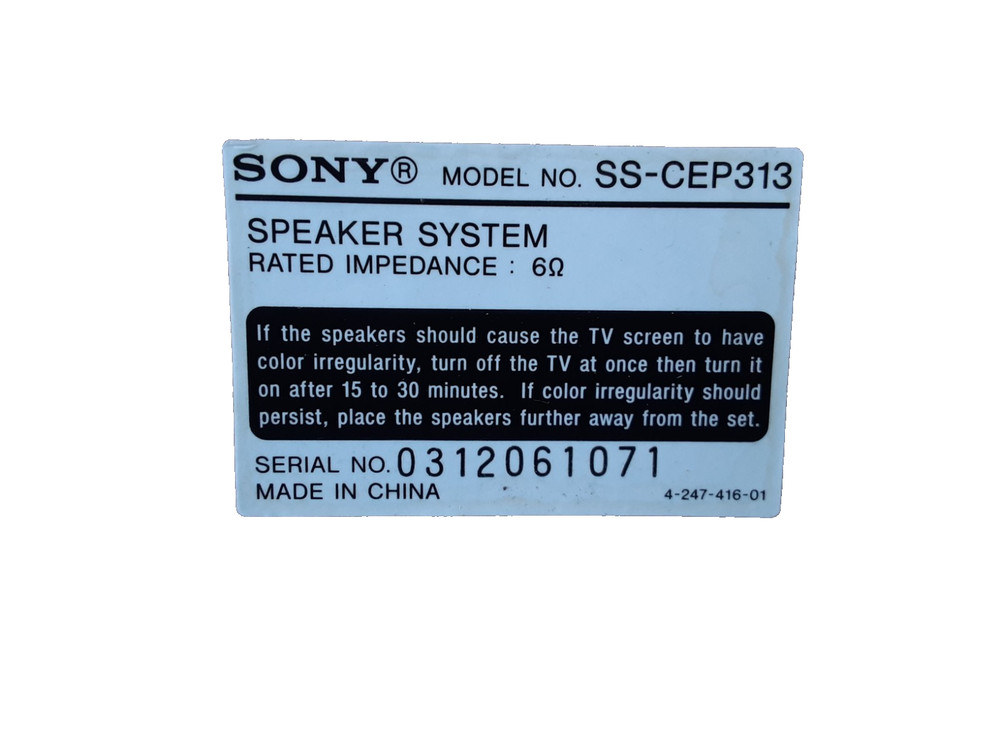 Sony Compact Disc Deck Receiver HCD-EP313 with Speaker System SS-CEP313-UNTESTED