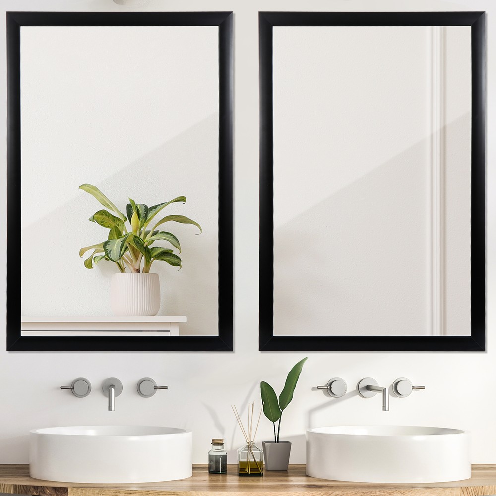 36" Rectangular Wall Mirror Makeup Mirror Bathroom Sturdy Metal Frame Home Decor