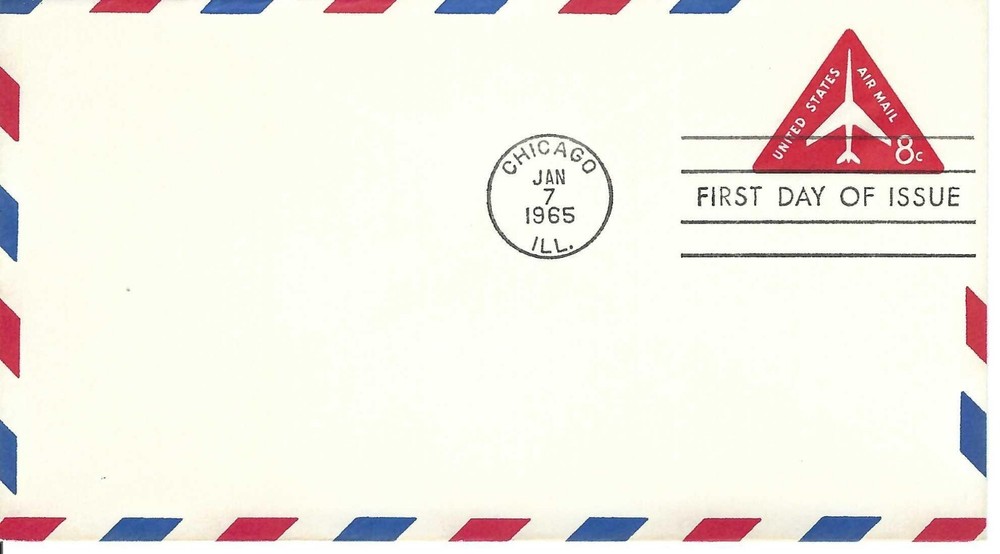 STAMP US SCOTT UC37 "Jet Liner" 8 CENT 1965 FDC  #6 ENVELOPE