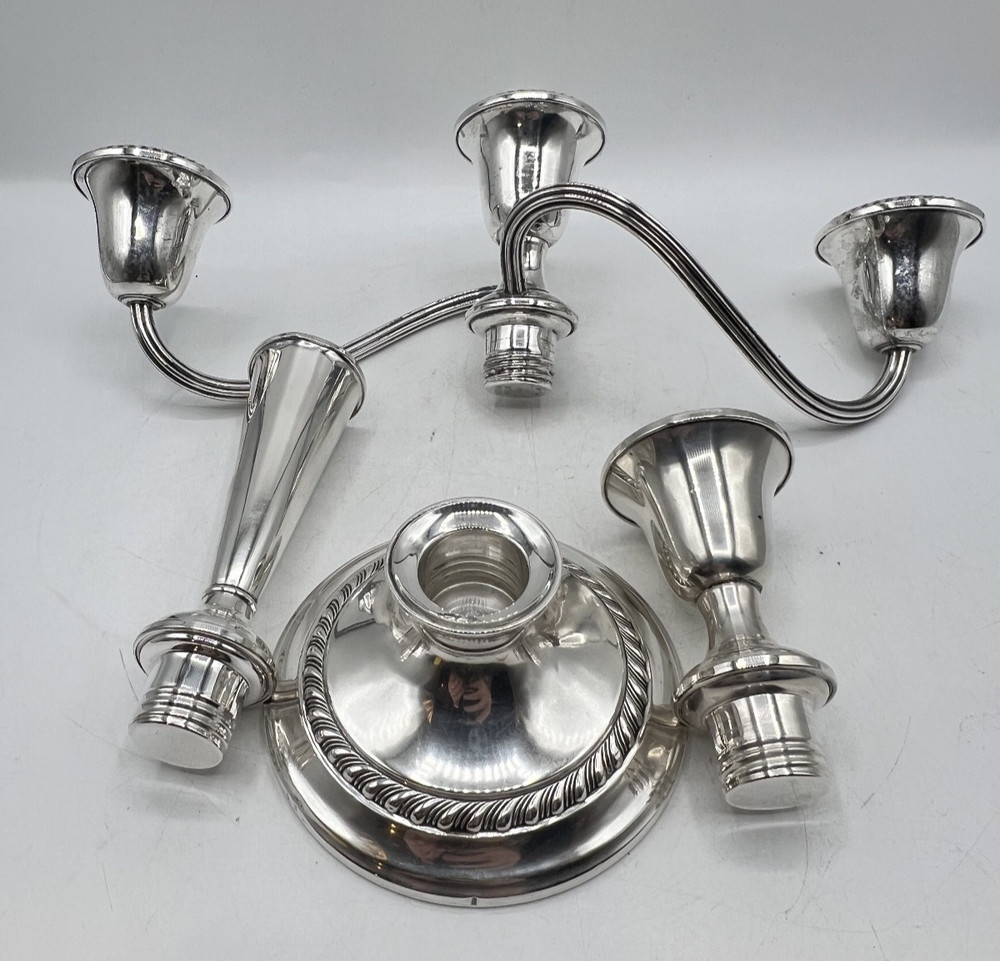 Vintage Gorham Sterling Silver three light candleabra