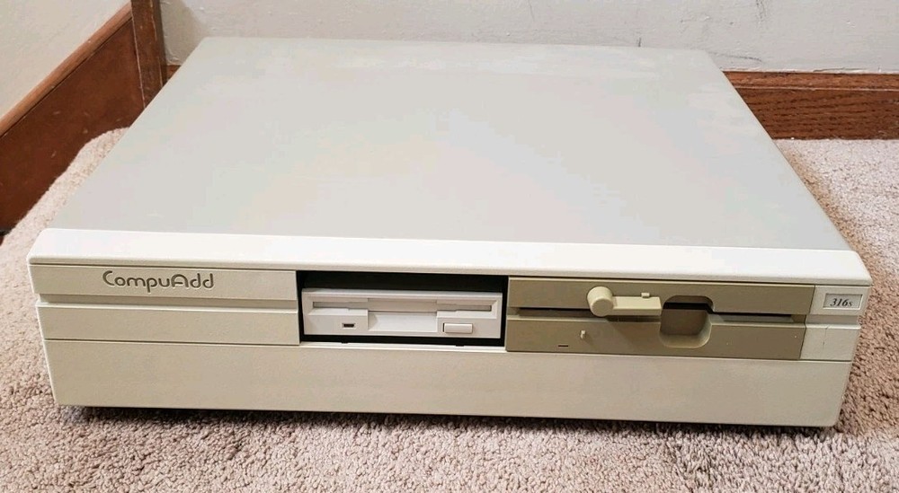 Vintage CompuAdd A002 Computer With Original Box, Keyboard, software, manual