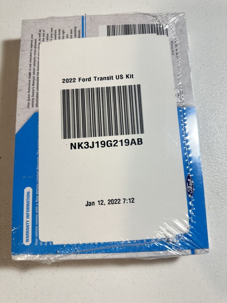 2022 Ford Transit Owner's Manual Set