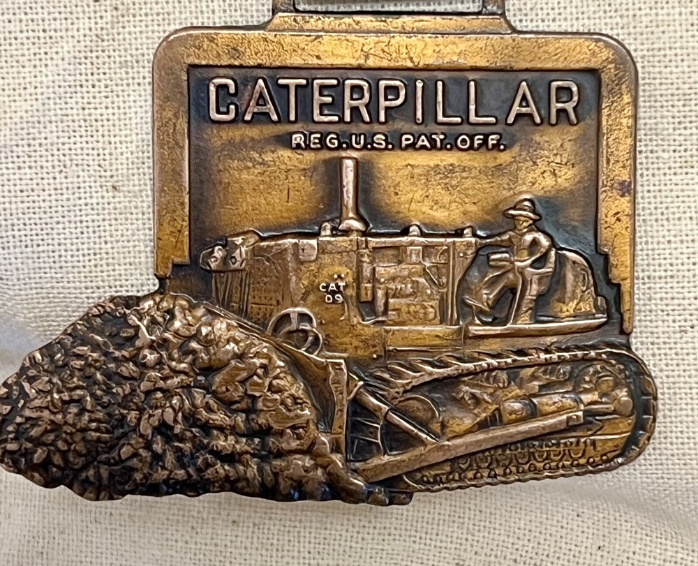 1960’s Caterpillar D9 Brass Medallion With Leather Belt Loop