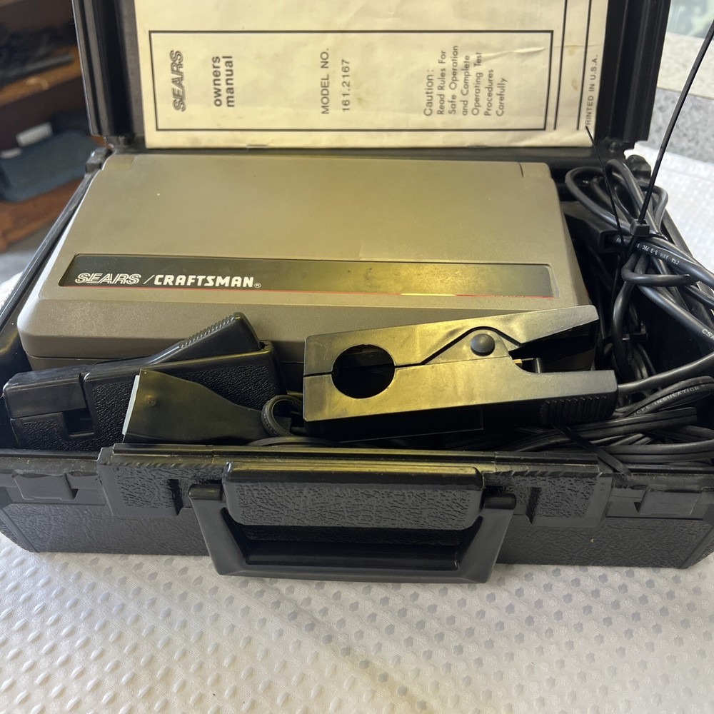 SEARS CRAFTSMAN DIAGNOSTIC ANALYZER W/ ORIGINAL CASE-CABLES & MANUAL-NOT TESTED