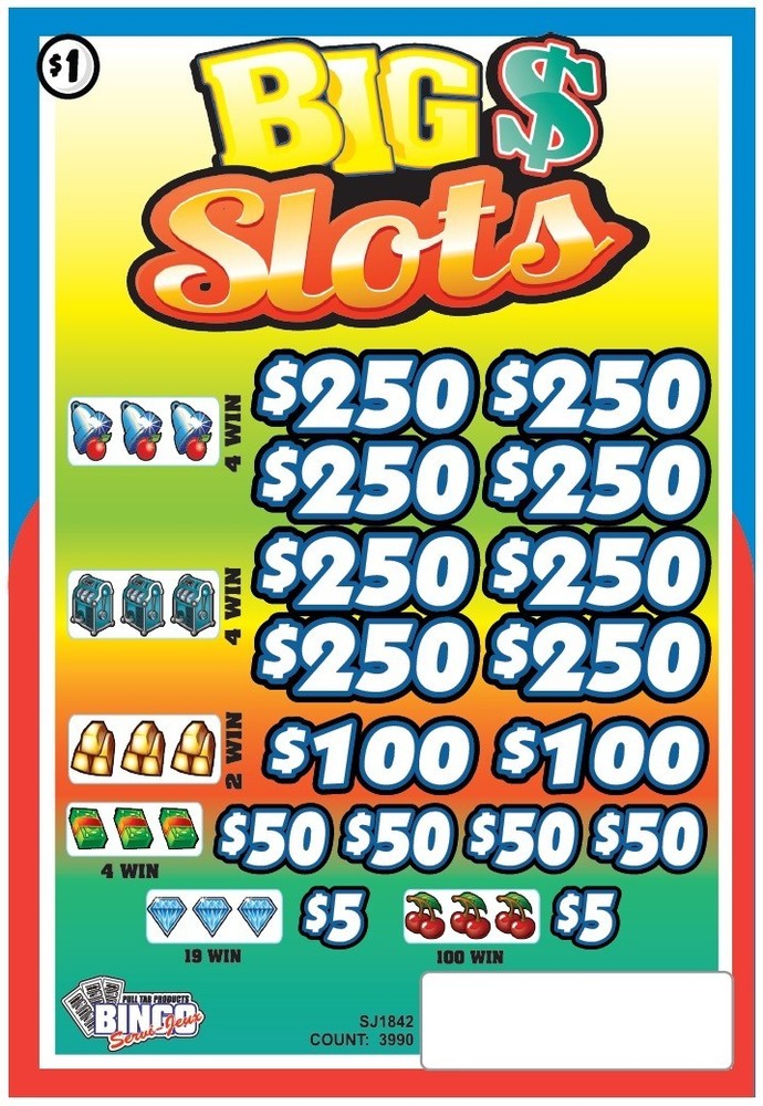 NEW pull tickets BIG SLOTS - $5 Bottom Prize  - Instant Tabs