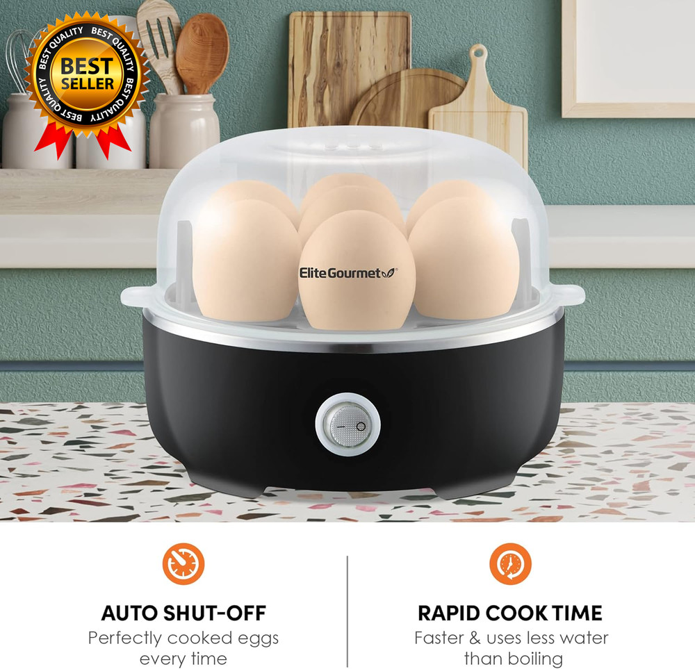 EGC115B Easy Egg Cooker Electric 7-Egg Capacity Soft Medium Hard-Boiled Egg