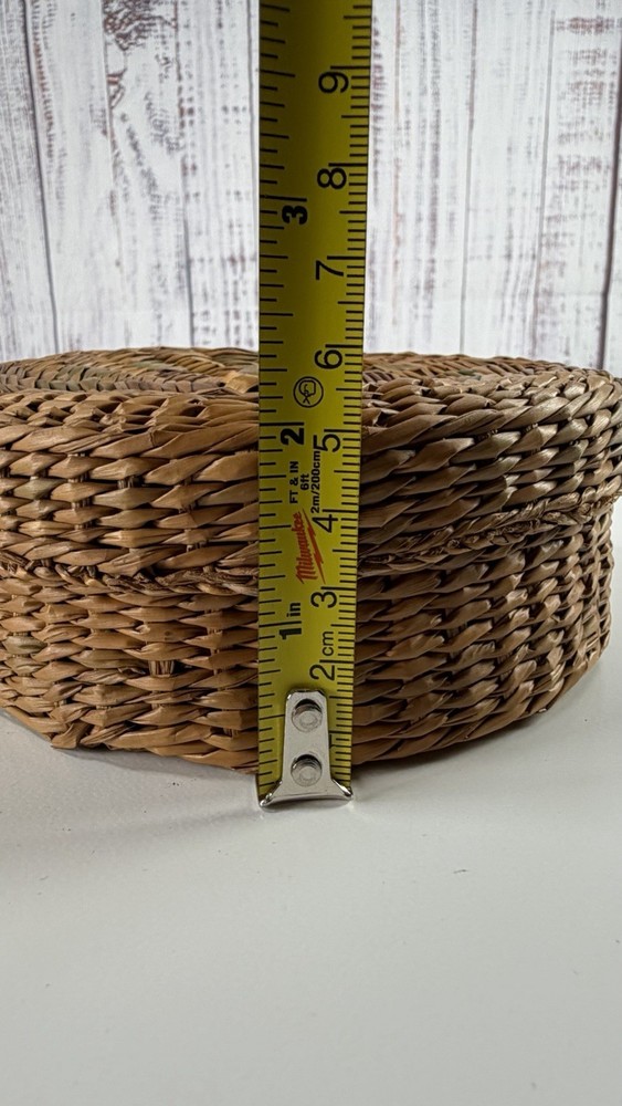 Vintage Fine 5" Woven Lidded Basket