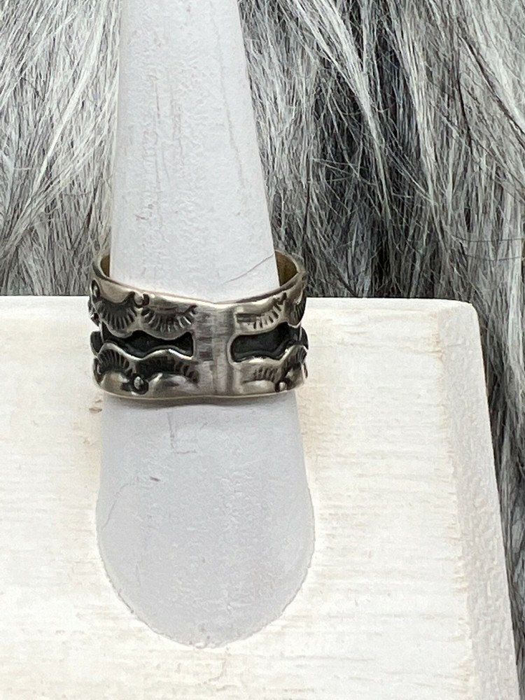 #8 TURQUOISE ~ STERLING SILVER ~ RING (8.50)