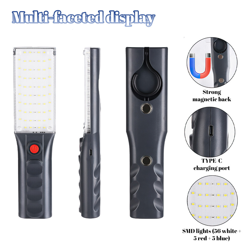 Magnetic Flashlight LED Rechargeable Work Light Multi FlashLight With Hook