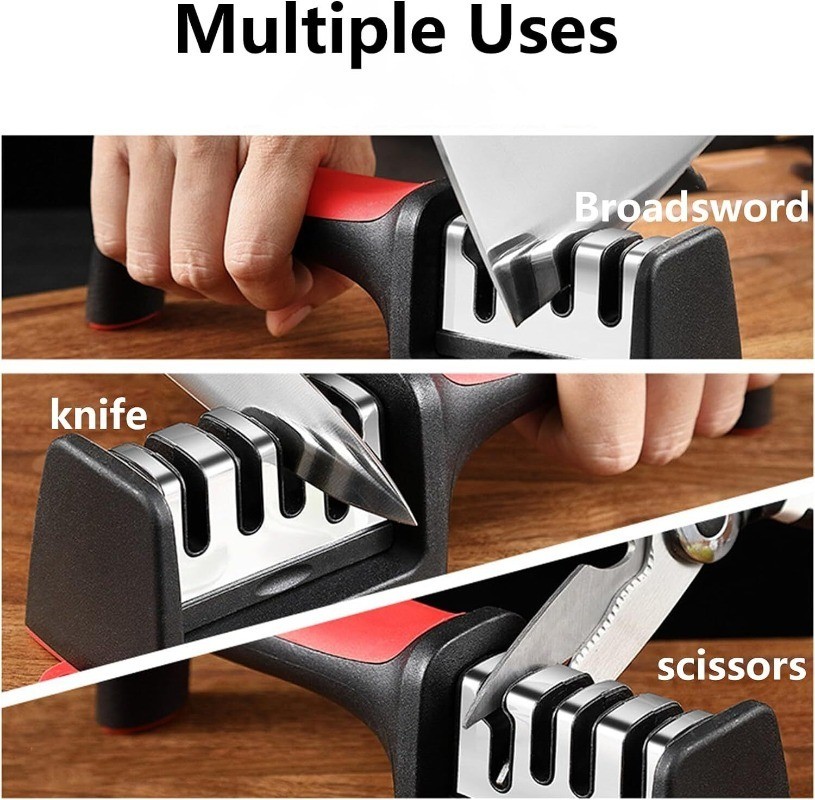 4 Stage Knife Sharpener Professional Ceramic Tungsten Kitchen Sharpening System