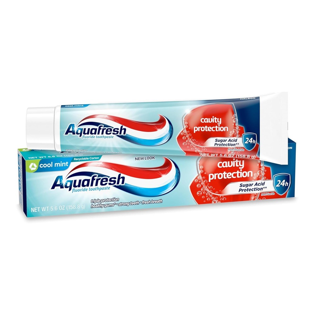 2 pack Aquafresh Cavity Protection Fluoride Toothpaste 5.6oz Cool Mint