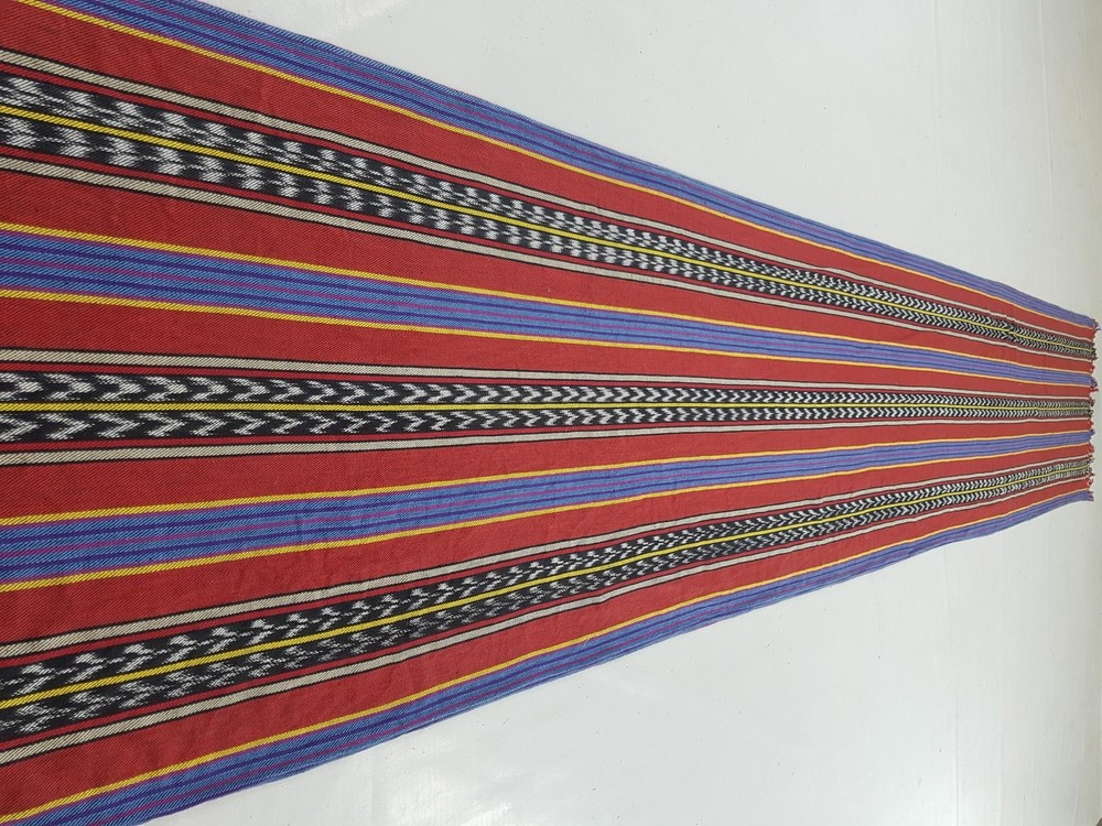 Vintage Handwoven Geometric Pattern Table Runner 162x24 inches