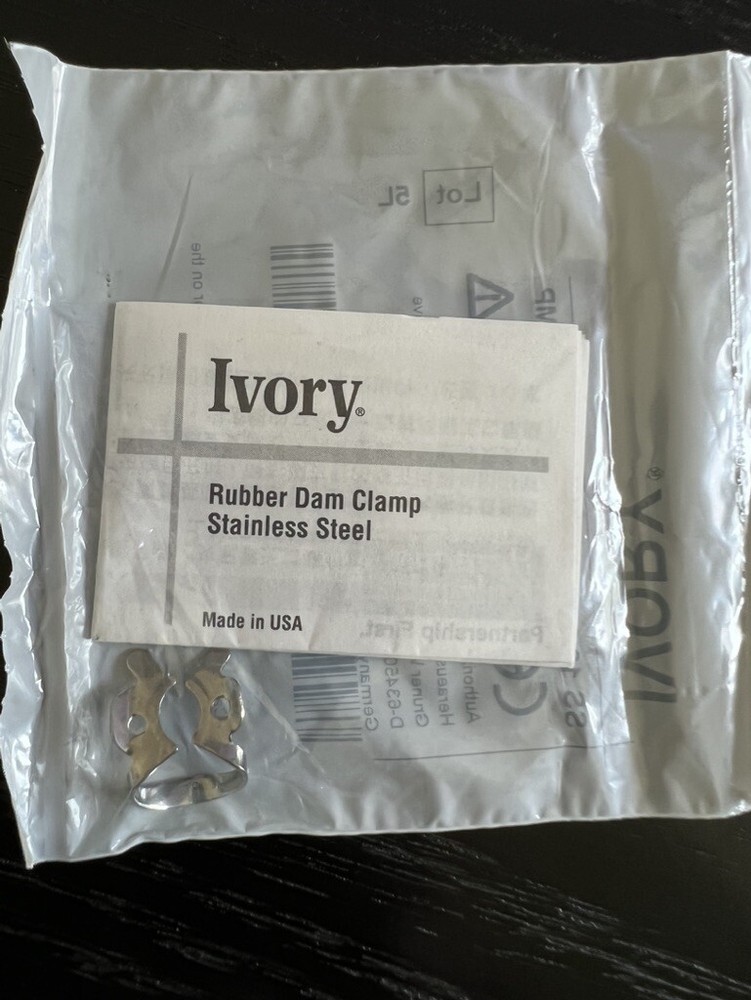 Ivory Rubber Dam Clamp Winged Size 10