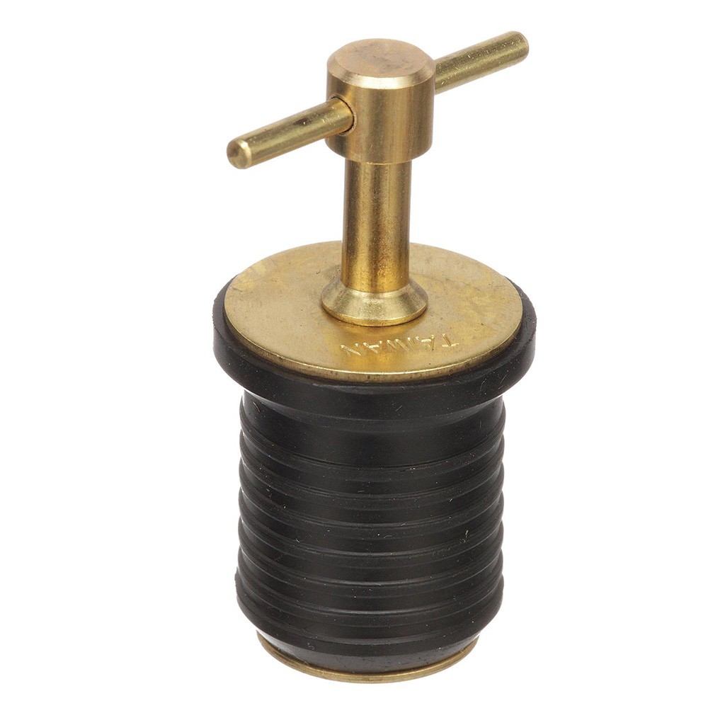 Attwood T-Handle Brass Drain Plug - 1" Diameter 7526A7 UPC 022697752673