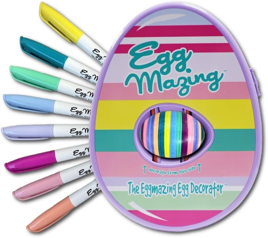 Eggmazing Egg Decorator Kit - Easter Egg Decorating Spinner with 8 Colorful