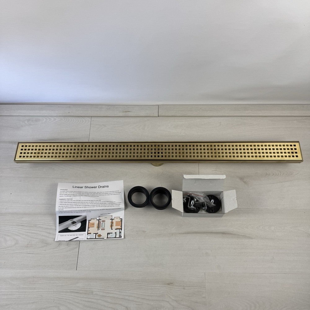 36 Inch Linear Shower Drain Rectangular Floor Drain with Accessories Square Hole