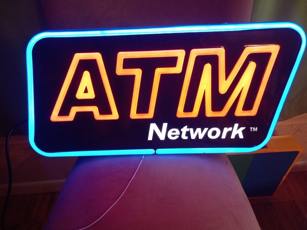 ATM Network Lighted Hanging Sign Pull Chain Store Sign Business