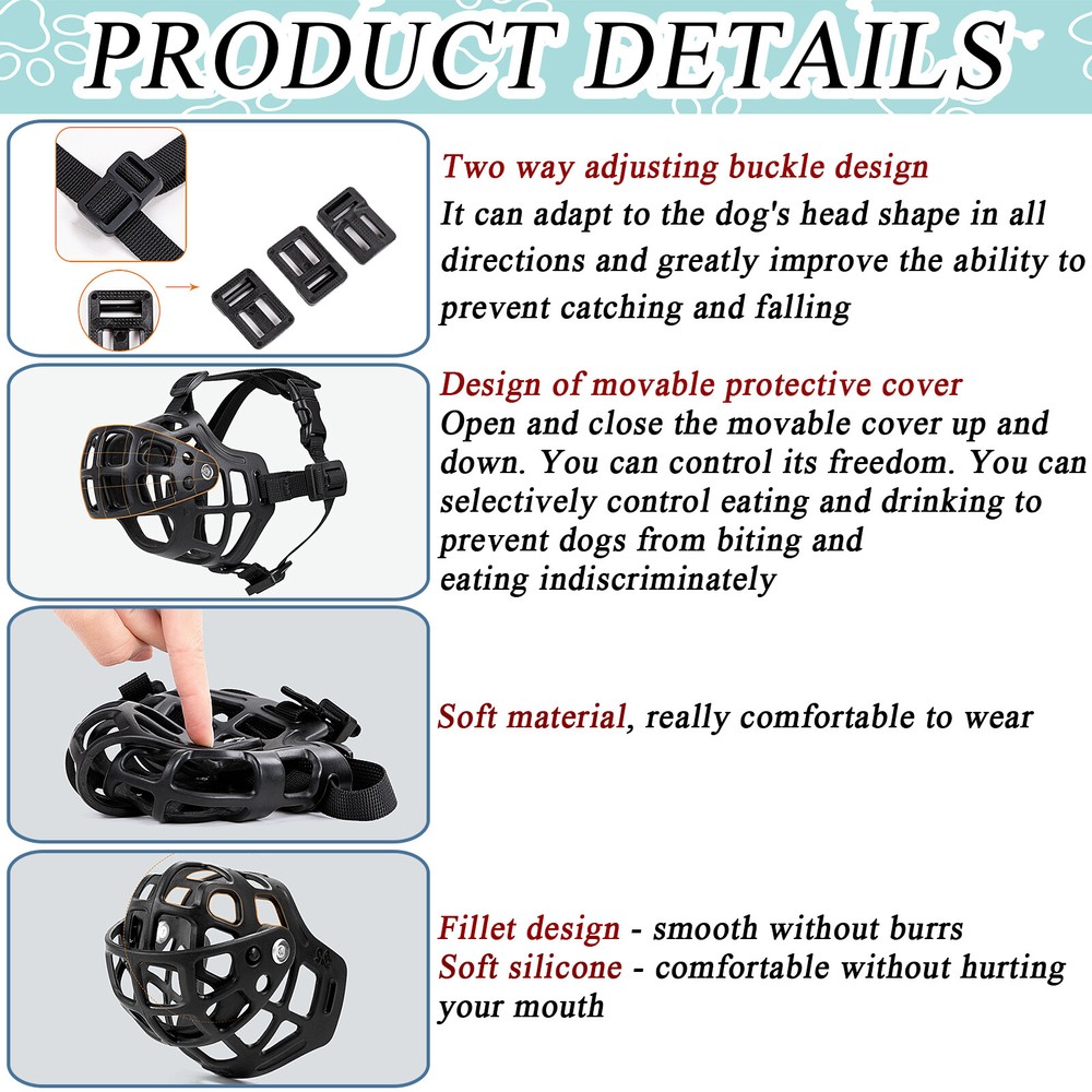 Basket Muzzle for Large Medium Small Dog German Shepherd Doberman Husky Beagle
