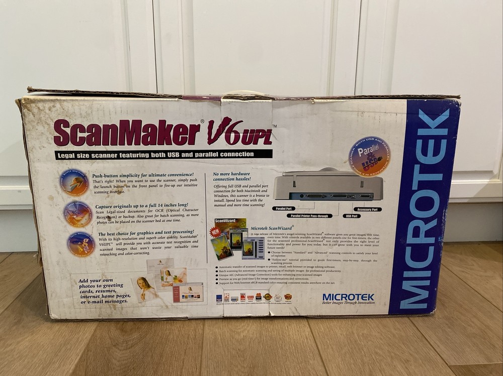 Microtek ScanMaker V6UPL Flatbed Scanner w/ AC Adapter