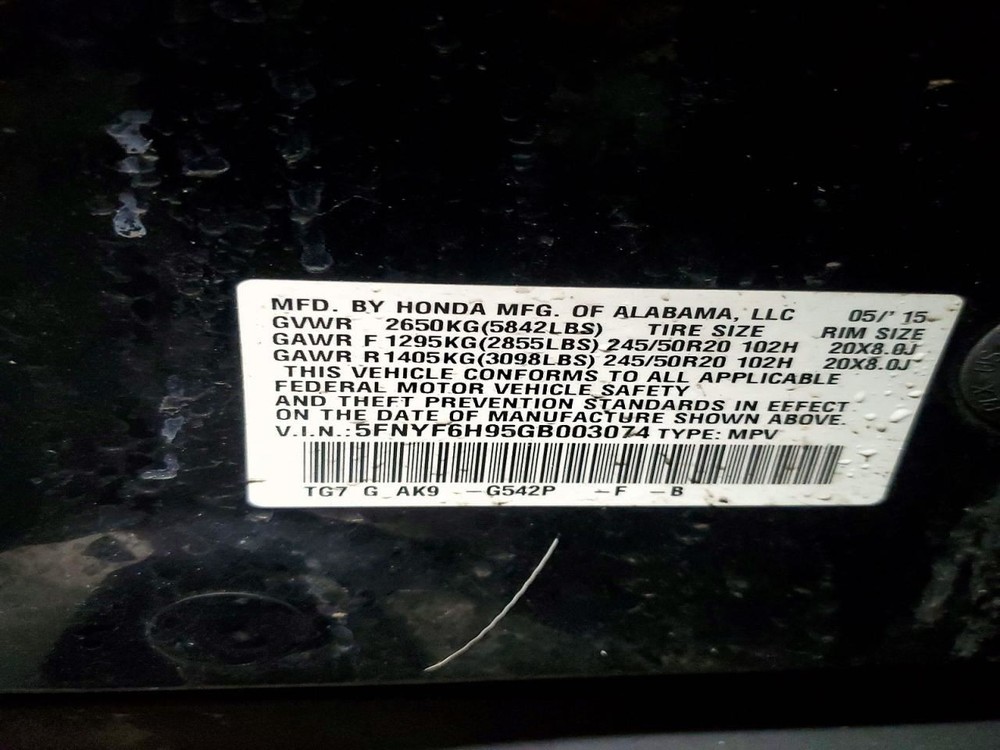 ENGINE ROOM HARNESS OEM 2016 HONDA PILOT