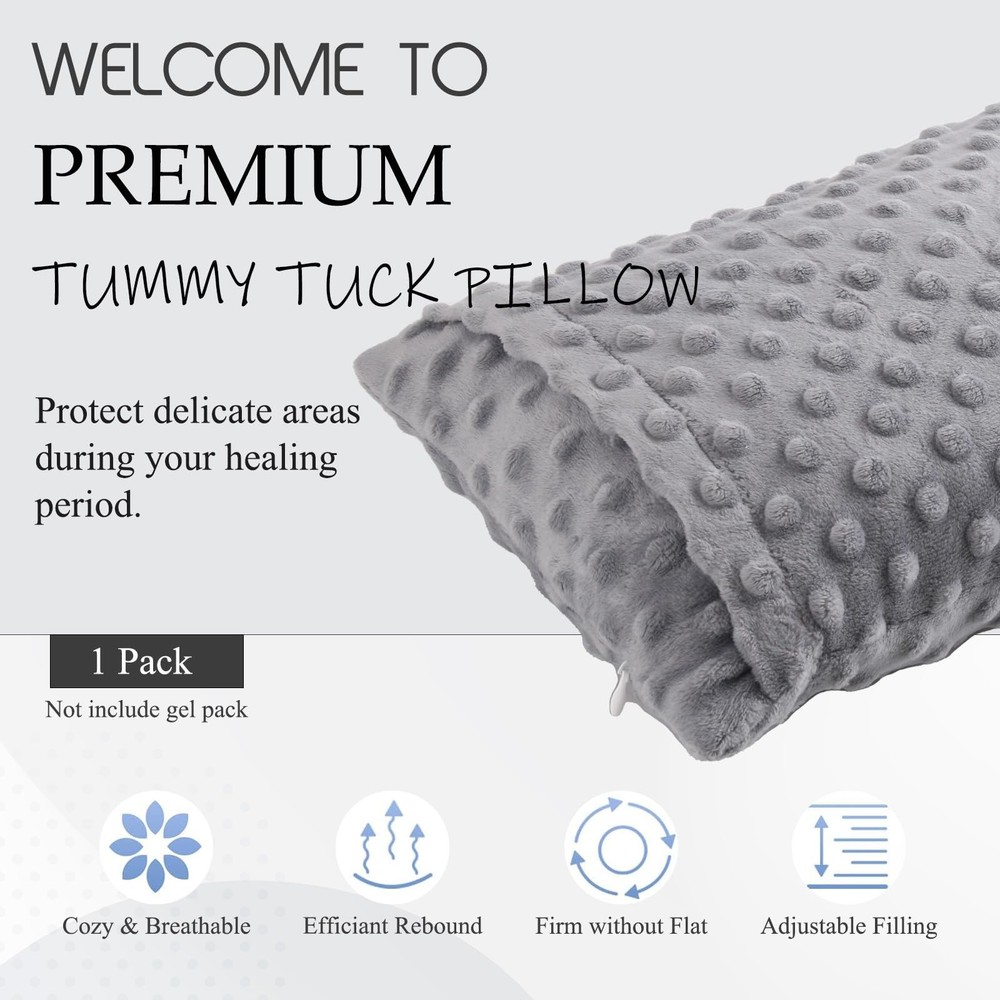 zhijiazhi Abdominal Surgery Pillow with Small Rectangular Pillow, Grey