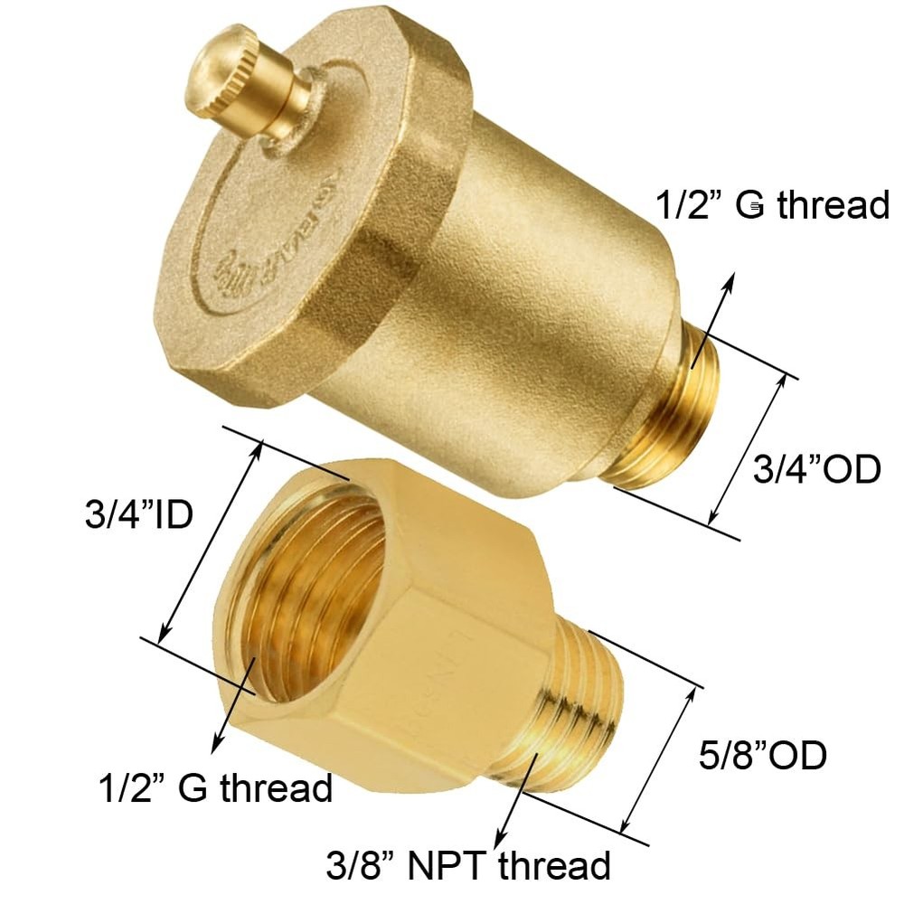 Brass 3/8" NPT Male Air Vent Valve Automatic Float Valve Air Release Air Blee...
