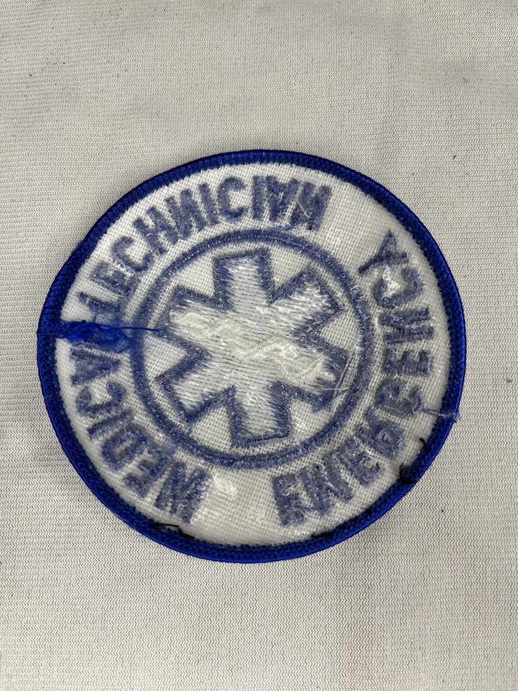 Emergency Medical Technician EMS Patch Badge Blue & White