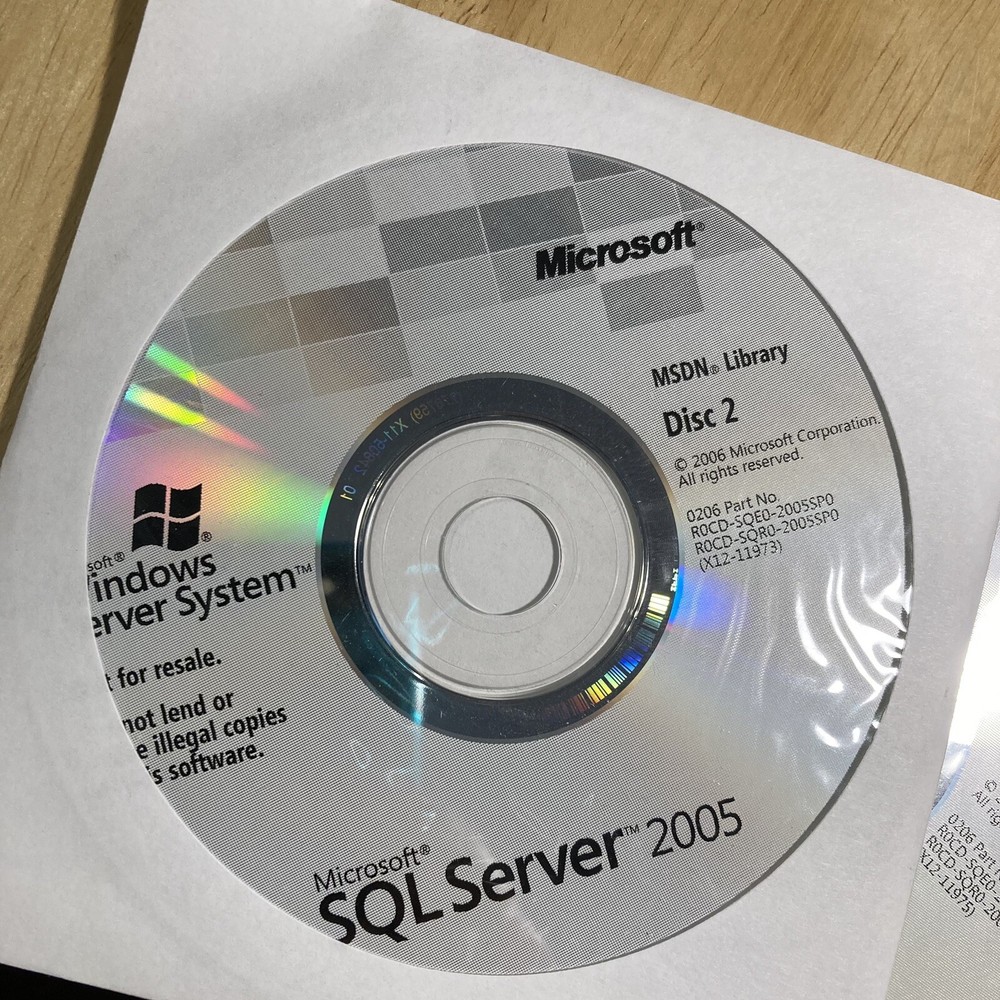New Open Box Microsoft SQL Sever 2005 MSDN Library 3 Disc Set