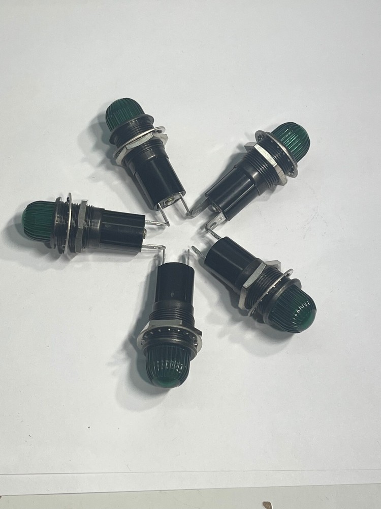 LOT OF 5 GREEN DIALIGHT PANEL INDICATOR LIGHTS