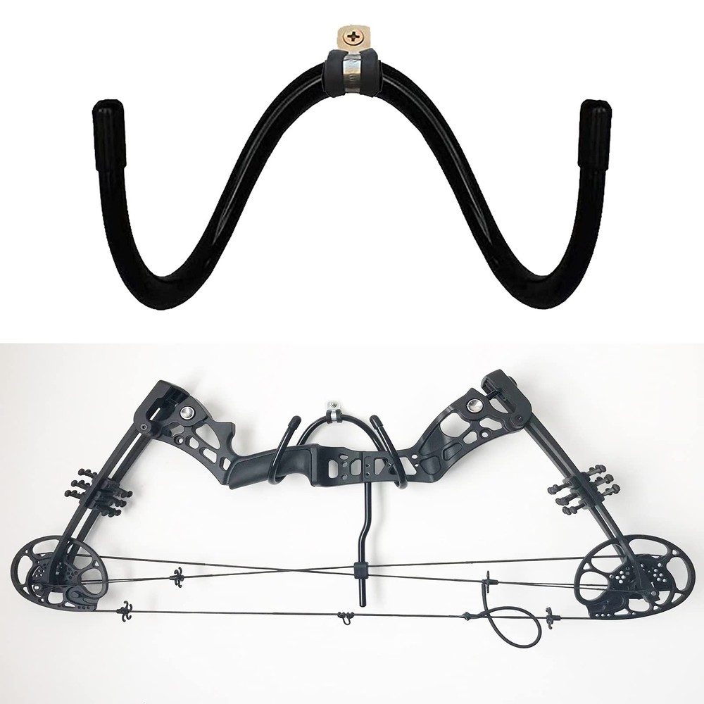 Pmsanzay Bow Wall Storage Display Rack - Hanger Hooks Mount, Black