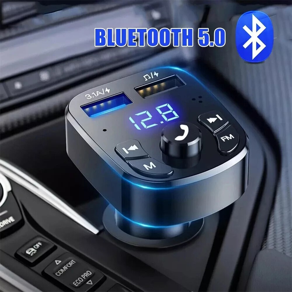 FM Transmitter Car Bluetooth Adapter MP3 Player LED Display Hands-free Calling