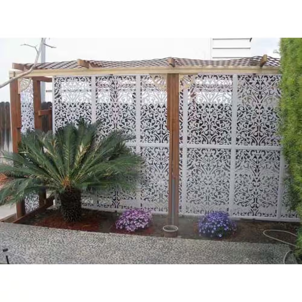 Ginger Dove 4 Ft. X 32 In. White Vinyl Decorative Screen Panel