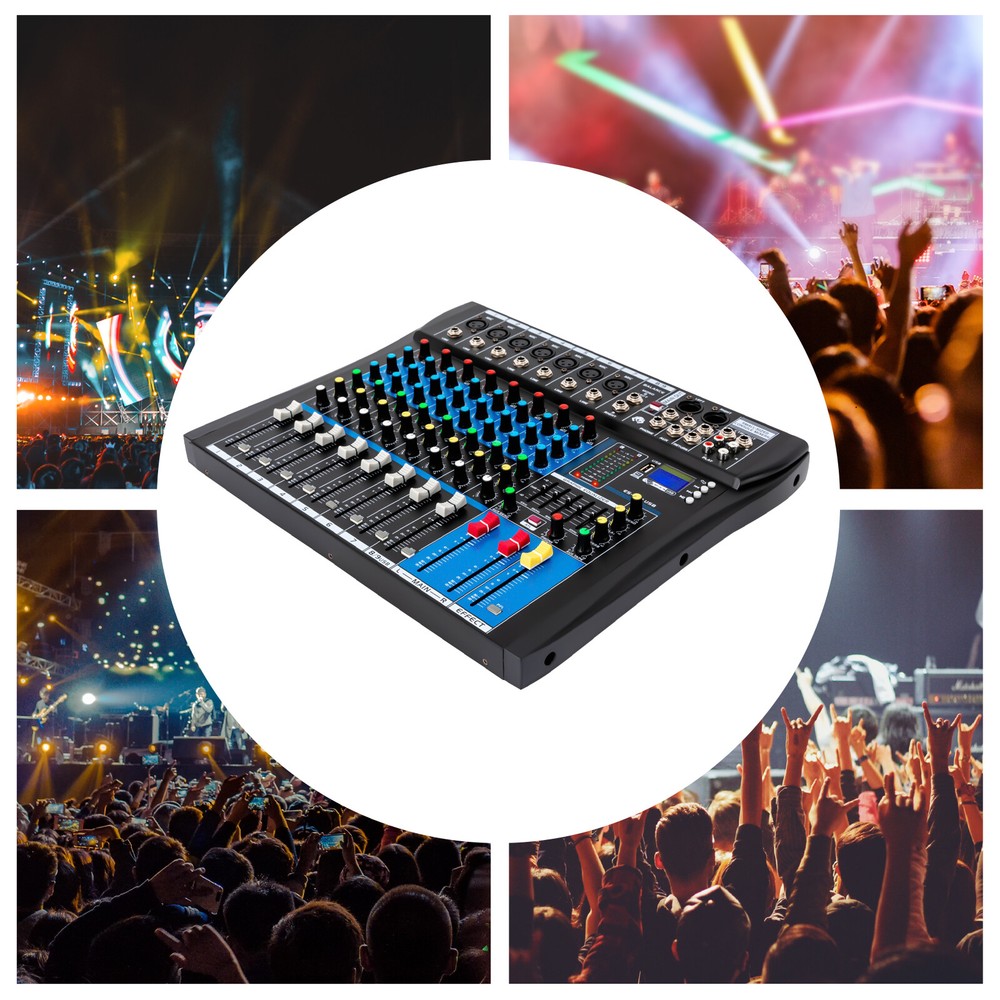 8 Channel Professional Bluetooth Live Studio Audio Mixer USB Mixing Console