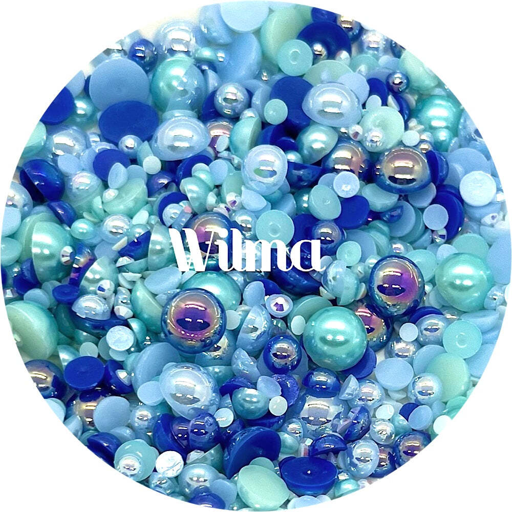 Flat Back Non-Hot Fix Pearls - Blue