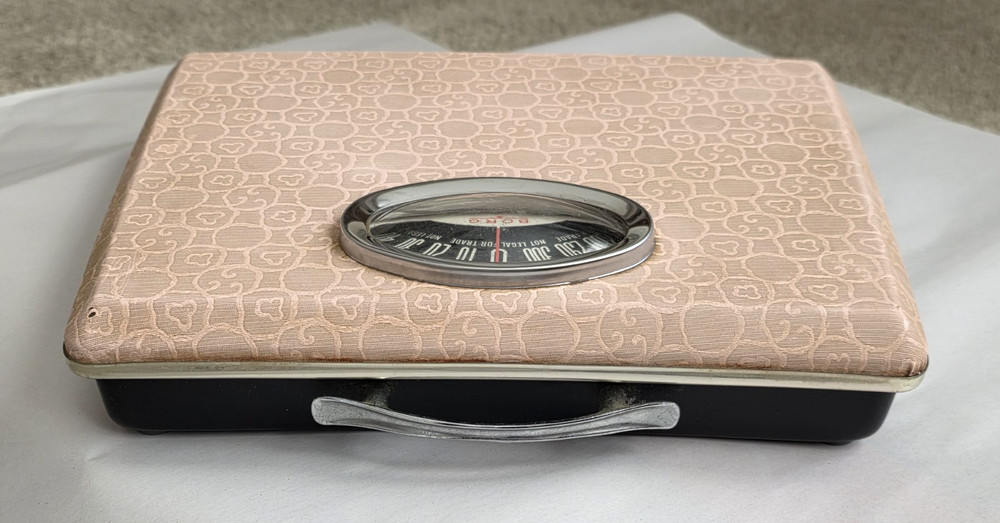 Vintage Borg Pink Bathroom Scale