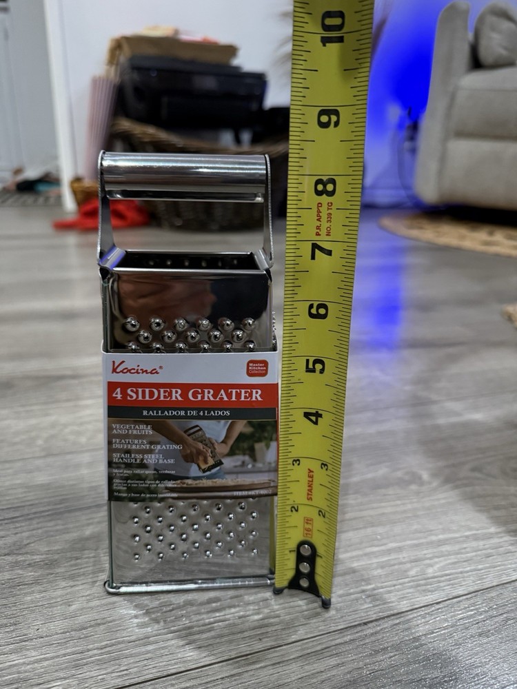 Kocina 4 Sided Box Grater Stainless Steel Silver Different Grating Kitchen Tool