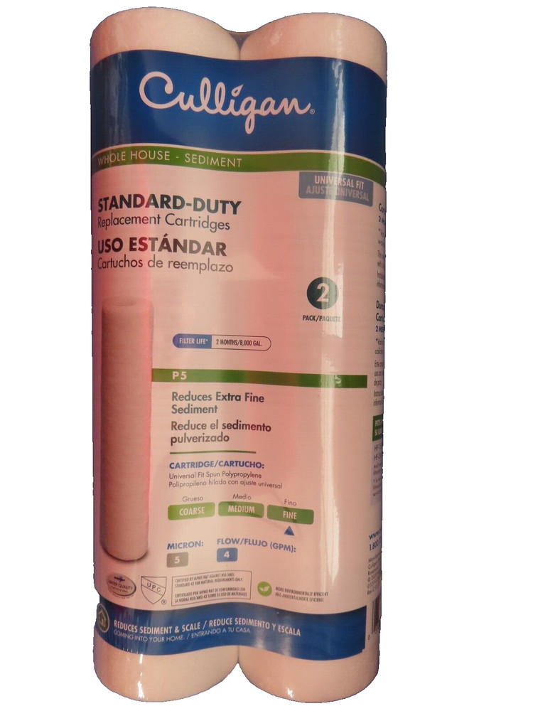 Culligan P5 Sediment Water Filter 5 Micron 2 / Pack  NEW