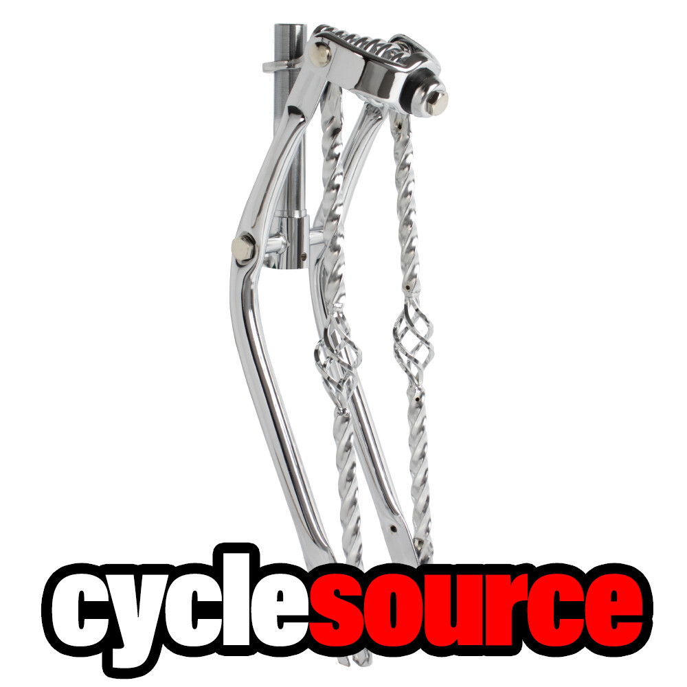 20" Lowrider Classic Square Twisted Spring fork W/Twisted Cage Bars Chrome​