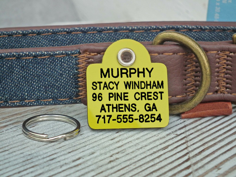 Pet ID Tags Custom Engraved Plastic Dog/Cat Lightweight Quiet Identification