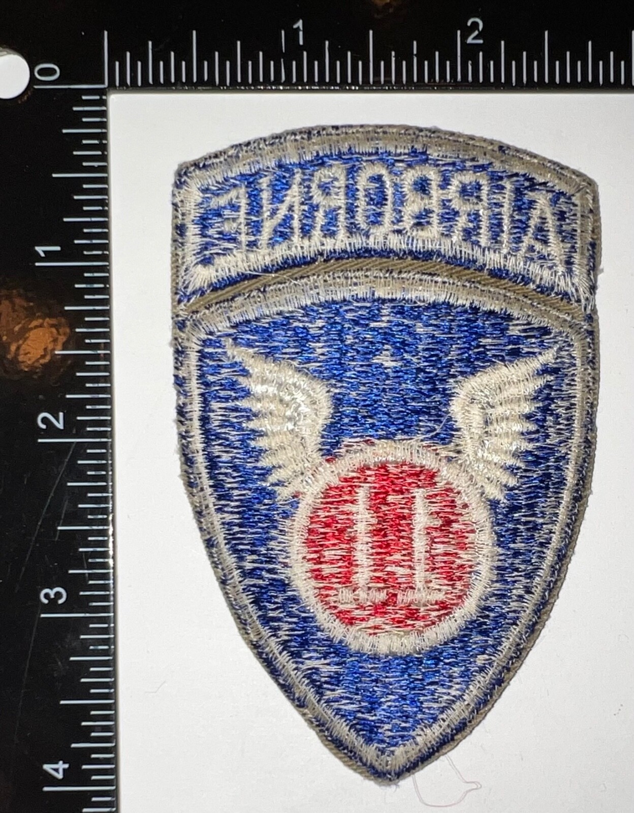 WWII US Army 11th Airborne Division With Integral Arc Patch