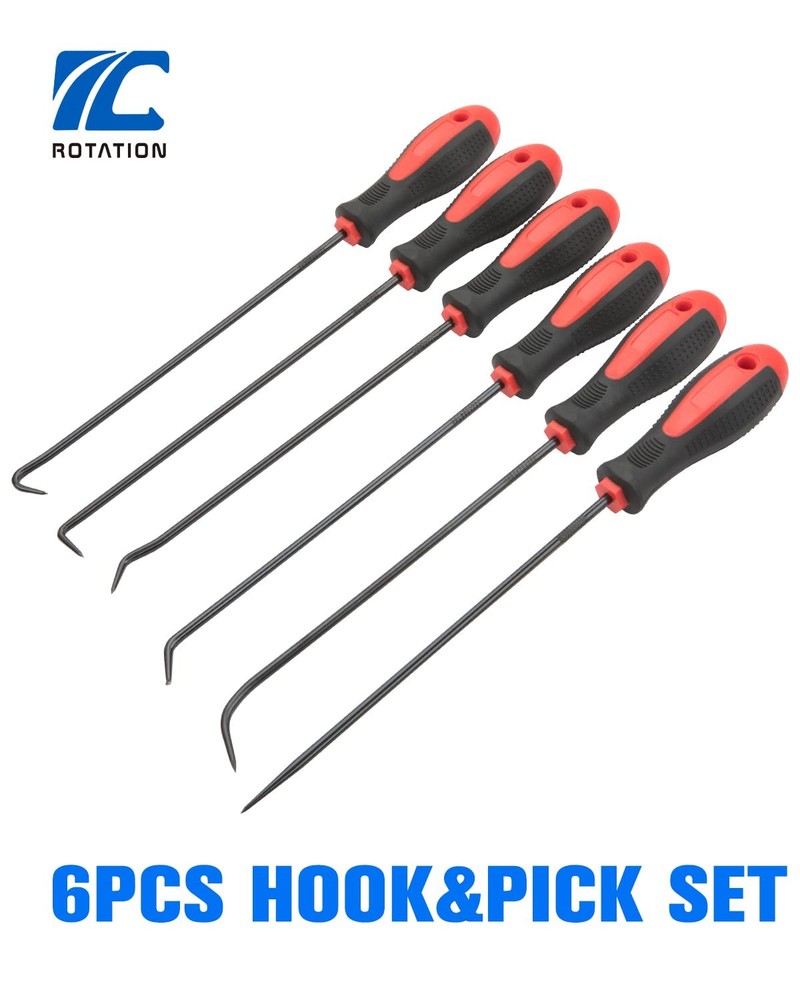 ROTATION Extra Long Precision Hook and Pick Set, 6-Piece Large, 6pc set