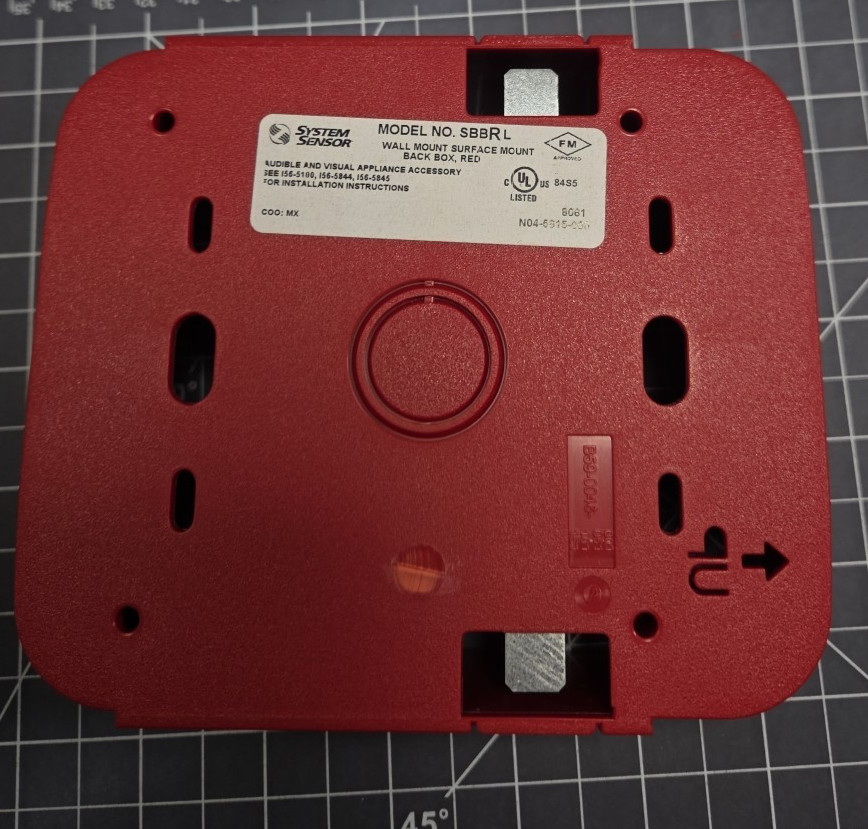 System Sensor SBBRL L-Series Wall Surface Mount Back Box Red
