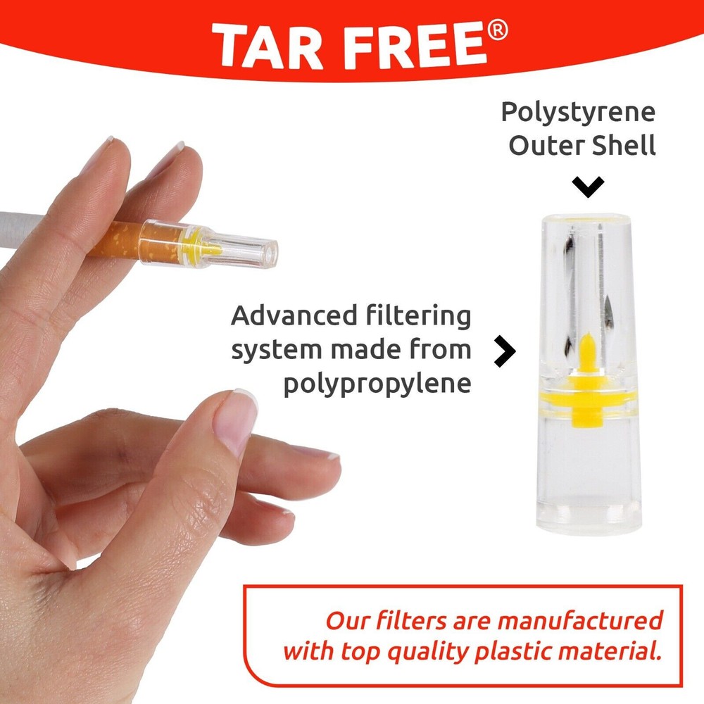 TAR FREE Cigarette FILTERS - 700 Bulk Edition Disposable Filter, Clear