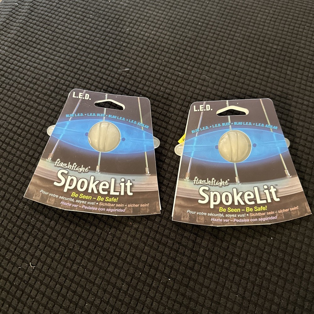 Flashlight Spokelit Safety Bicycle Light Blue LED Glow Or Flash 5" Easy Install